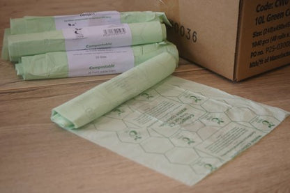 Compostable Food Waste Liners 10L 26x40 Rolls (Pack of 1040) CW010C0