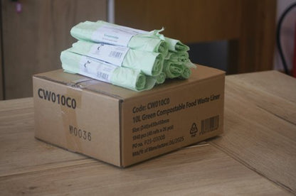 Compostable Food Waste Liners 10L 26x40 Rolls (Pack of 1040) CW010C0