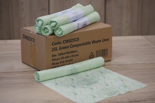 Compostable Food Waste Liners 25L 26x20 Rolls (Pack of 520) CW025C0