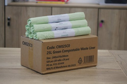 Compostable Food Waste Liners 25L 26x20 Rolls (Pack of 520) CW025C0
