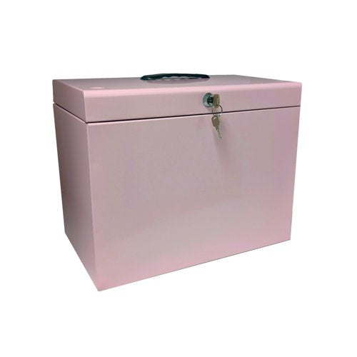 Cathedral File Box with 5 Suspension Files A4 Pastel Pink FPA4PP