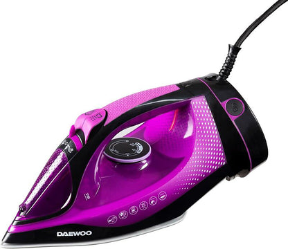 Daewoo Free Glide Steam Cordless Iron | 2600W | Self Clean | Purple