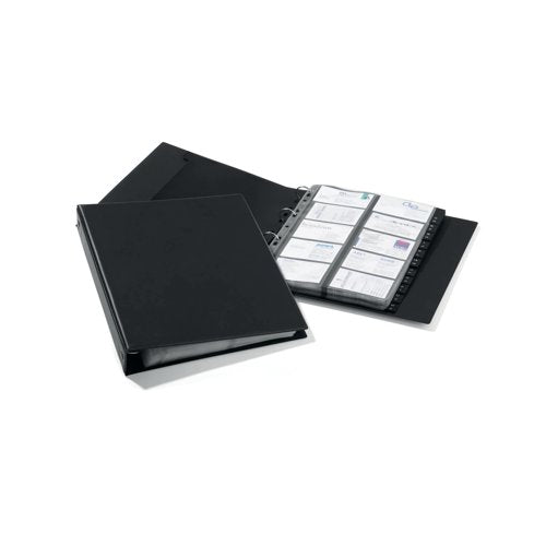 Durable VISIFIX ECONOMY 400 Business Card Ring Binder Black A4 2444/01