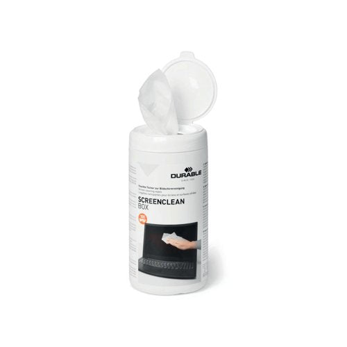 Durable Screenclean Box Wet Wipes Bio-degradable White (Pack of 100) 573602