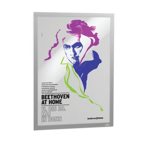 Durable Duraframe Poster Magnetic Signage Frame A2 Silver 505323