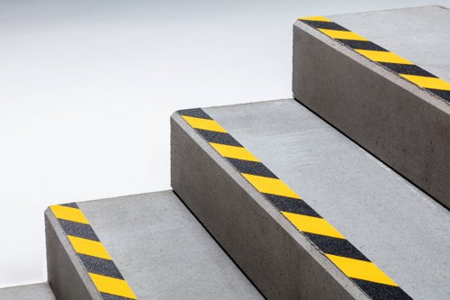 Durable DURALINE GRIP+ Strong Anti Slip Hazard Warning Floor Tape 50mmx15m Yellow/Black 1097130