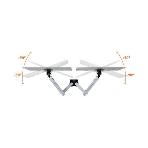 Durable Select Plus Monitor Mount Arm for 2 Screens Up to 32 Inch with Desk Clamp Attachment 509723