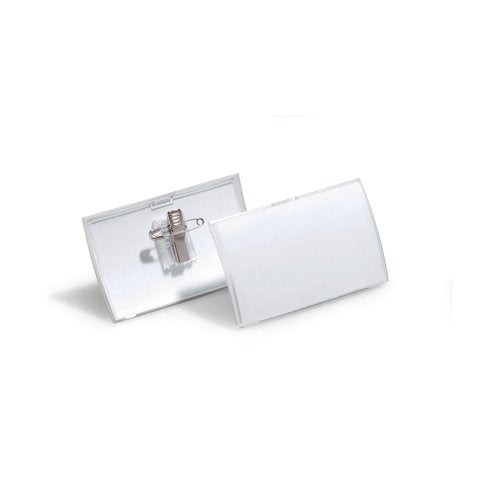 Durable CLICK FOLD Convex Clip and Pin Name Tag Badge Holder 54x90mm (Pack of 25) 8214/19