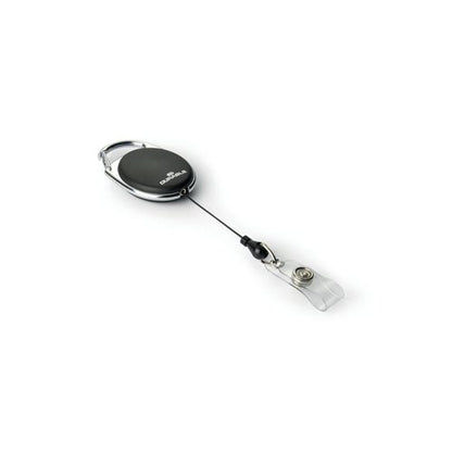 Durable STYLE Secure Retractable Clip Badge Reel for ID and Keys Black (Pack of 10) 8324/01
