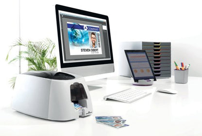 Durable DURACARD ID 300 ID Name Badge Card Printer with Ribbon and 100 Cards 891065