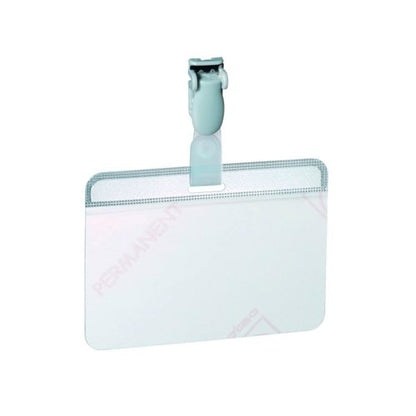 Durable Self Laminating Name Badge with Clip 54x90mm Clear (Pack of 25) 8149/19