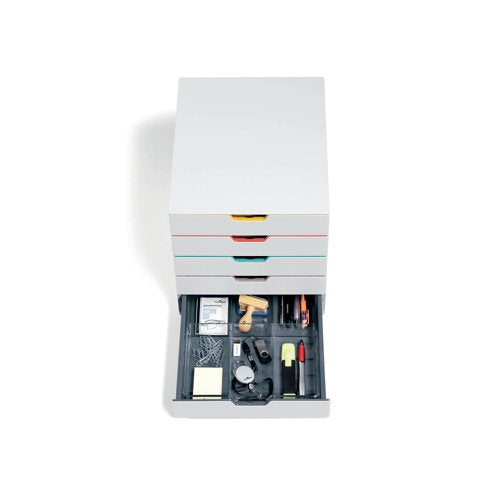 Durable VARICOLOR Desktop Organiser 5 Drawer Colour Coded Modular Storage A4+ 762527