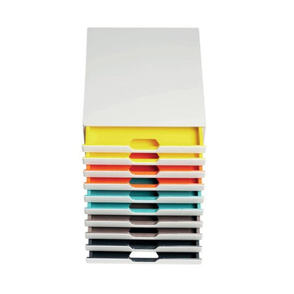 Durable VARICOLOR Desktop Organiser 10 Drawer Colour Coded Modular Storage A4+ 763027