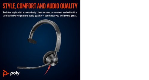 Poly Blackwire 3315 Monaural MS USB-C/A +3.5mm Headset 8X218AA