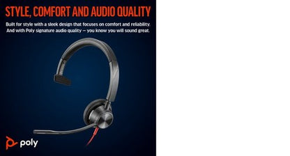 Poly Blackwire 3315 Monaural MS USB-C/A +3.5mm Headset 8X218AA