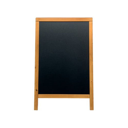 Securit Duplo Double-sided Pavement Chalkboard with Lacquered Teak Frame 570x68x895mm SBDW-TE-85