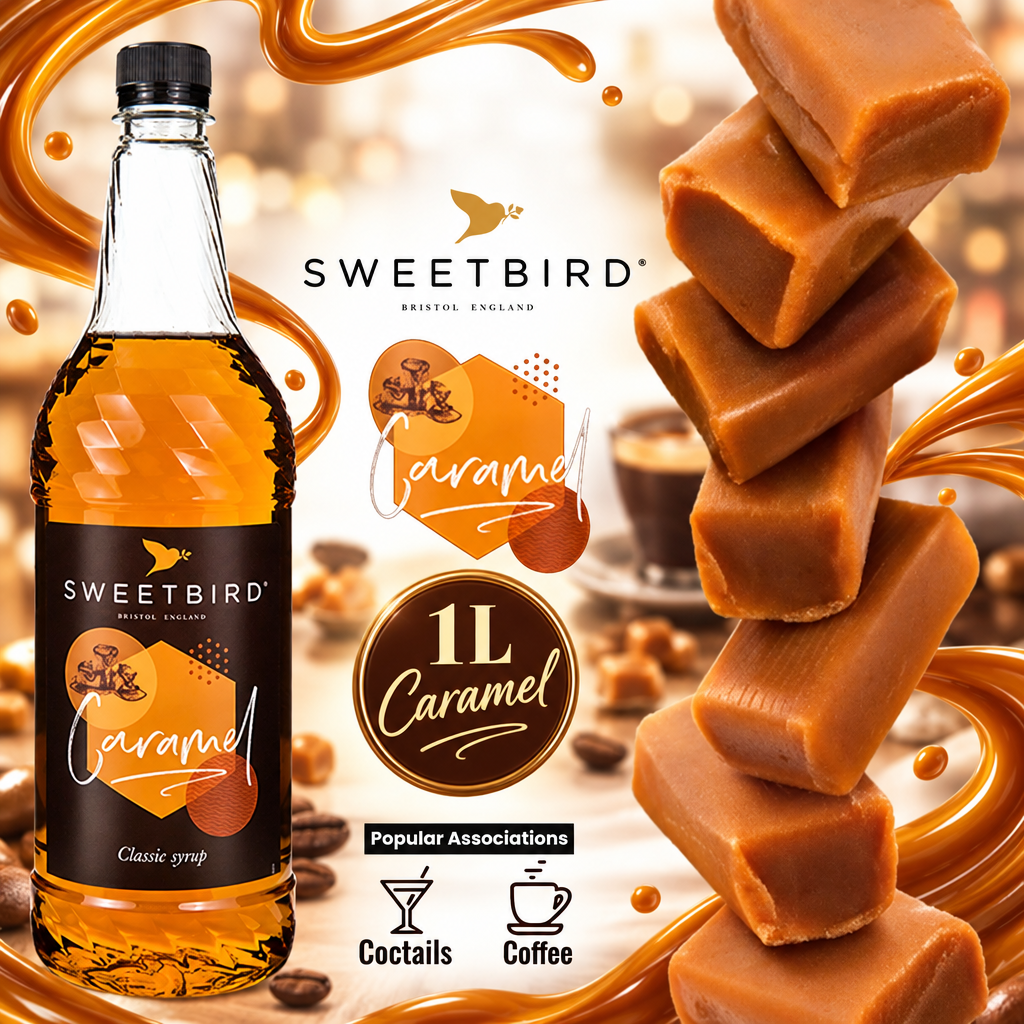 Sweetbird Caramel Coffee Syrup 1litre (Plastic)