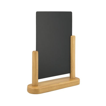 Deflecto Double Sided Medium Countertop Chalkboard Information Display Teak TCB-MED-TE