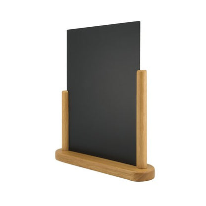 Deflecto Double Sided Small Countertop Chalkboard Information Display Teak TCB-SM-TE