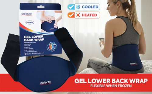 Deflecto Reusable Cool and Heat Pack for Lower Back Blue DEFCP-LBCK