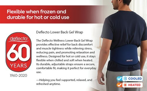 Deflecto Reusable Cool and Heat Pack for Lower Back Blue DEFCP-LBCK