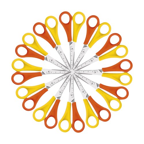 Westcott Left Handed Scissors 130mm Yellow/Orange (Pack of 12) E-21593 00