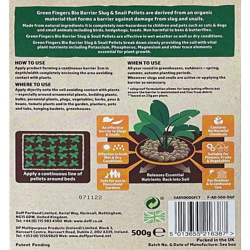 Doff Green Fingers Bio Barrier Slug & Snail Pellets 1 Kg