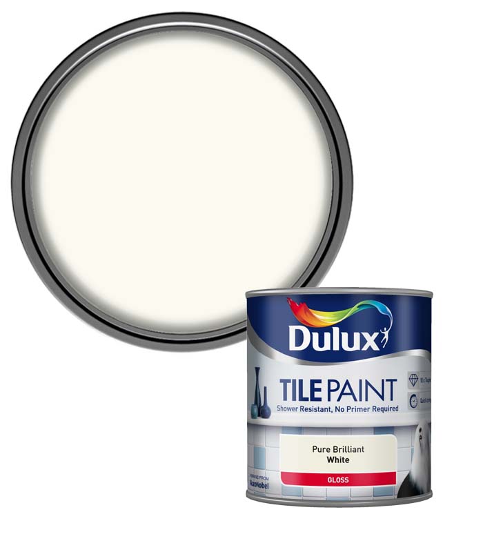 Dulux Watercolour Tile Paint Pure Brilliant White - 600Ml