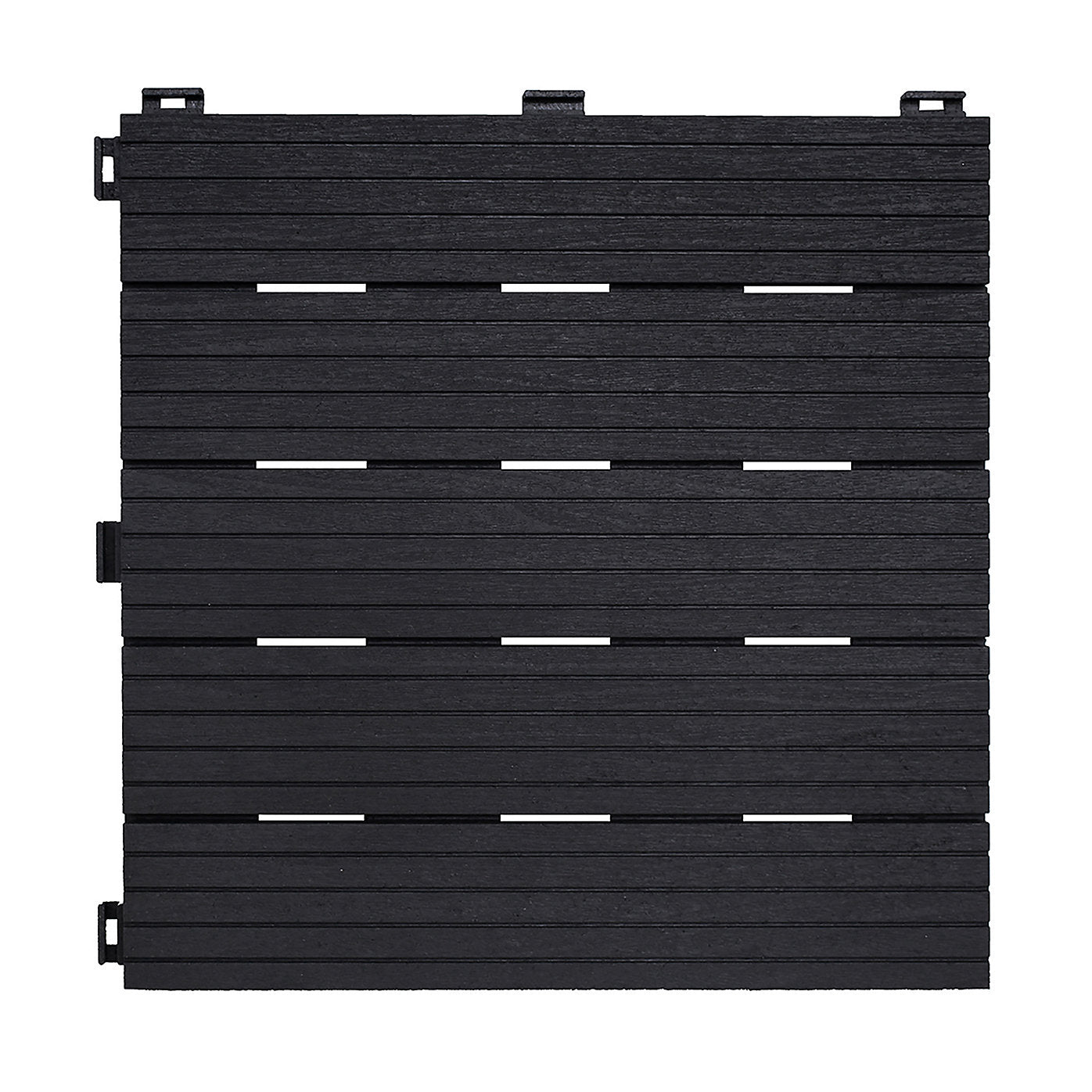 Eco Garden Clip Lock Deck Tile | Graphite Grey | 30x30cm | 6 Tiles Per Pack