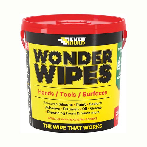 Everbuild Multi Use Wonder Wipes 300 Wipes | Cleans hands, tools and surfaces.