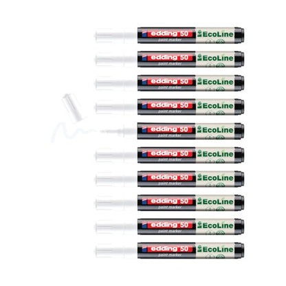 Edding E-50 Water-Based Paint Marker Medium White (Pack of 10) 4-50-049/10