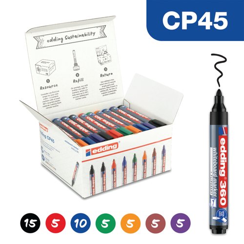 Edding 45 Boardmarker 360 Assorted (Pack of 50) 4-CP45