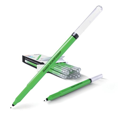 Swash KOMFIGRIP Handwriting Pen Black (Pack of 12) THW12BK