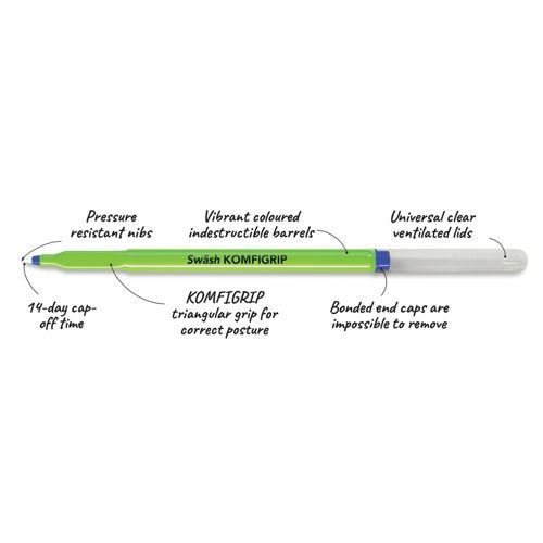 Swash Komfigrip Handwriting Blue Pen (Pack of 300) THW300BU