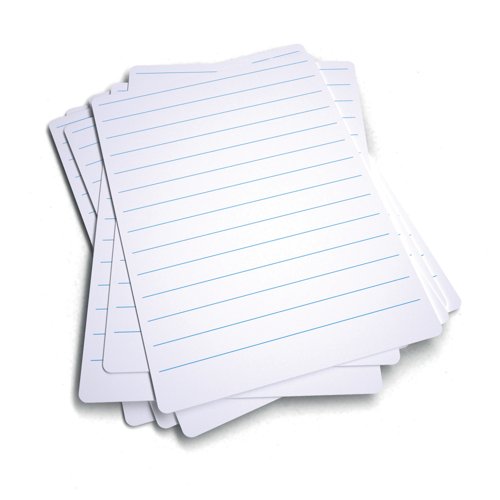 Economy Drywipe Boards 500 Micron Lined Portrait A4 (Pack of 100) WBL100