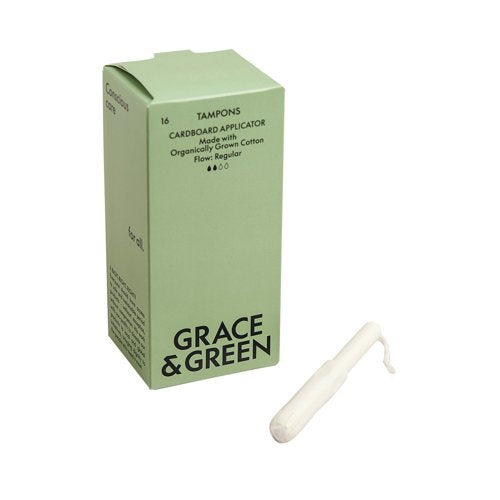 Grace and Green Organic Cotton Applicator Tampons Regular (Pack of 16) GGOTA-R007