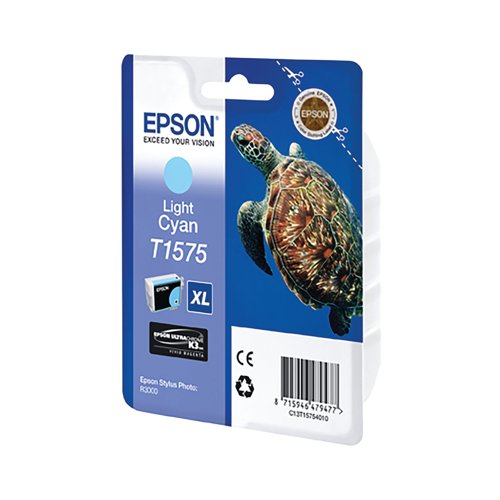 Epson T1575 Turtle UltraChrome Ink Cartridge High Yield Light Cyan C13T15754010