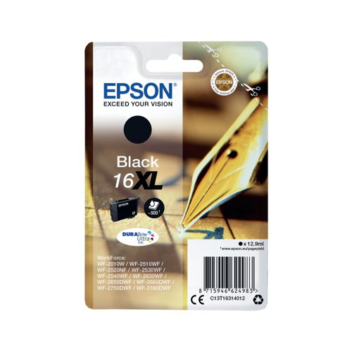 Epson 16XL Pen and Crossword DURABrite Ultra Ink Cartridge High Yield Black C13T16314012