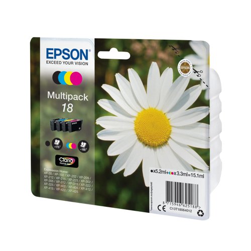 Epson 18 Daisy Claria Home Ink Cartridge CMYK Multipack C13T18064012