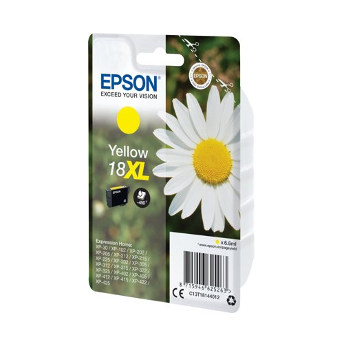 Epson 18XL Daisy Claria Home Ink Cartridge High Yield Yellow C13T18144012