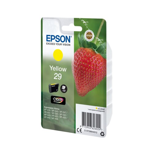 Epson 29 Strawberry Claria Home Ink Cartridge Yellow C13T29844012