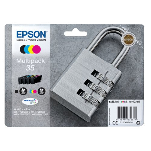 Epson 35 Padlock DURABrite Ultra Ink Cartridge CMYK Multipack C13T35864010