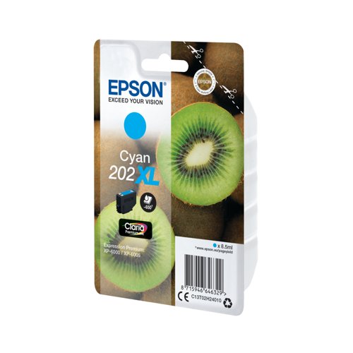 Epson 202XL Kiwi Claria Premium Ink Cartridge High Yield Cyan C13T02H24010