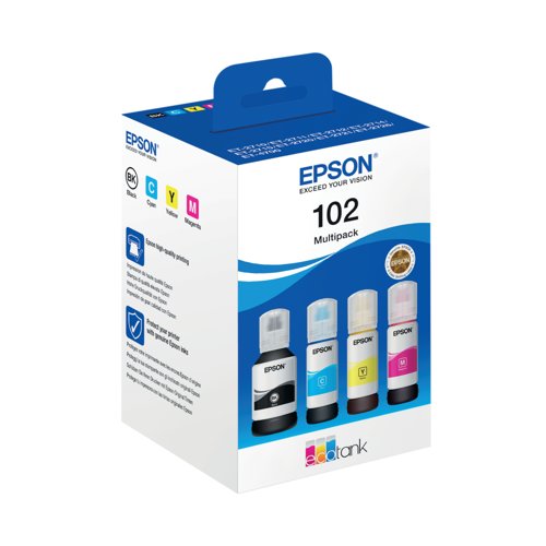 Epson 102 EcoTank Ink Bottle CMYK Multipack C13T03R640
