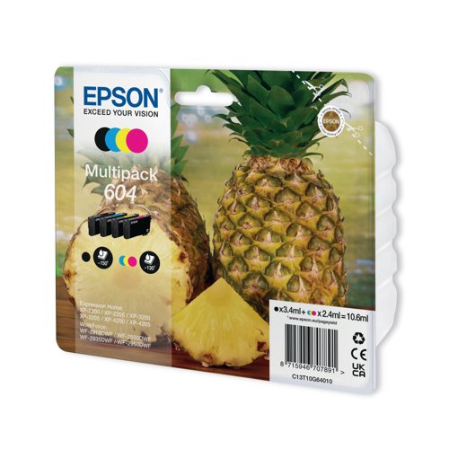 Epson 604 Pineapple Ink Cartridge CMYK Multipack C13T10G64010