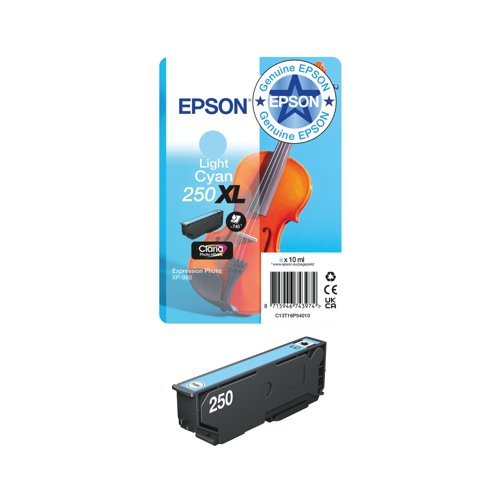 Epson 250 Violin Claria Photo HD Ink Cartridge Light Cyan C13T16N54010