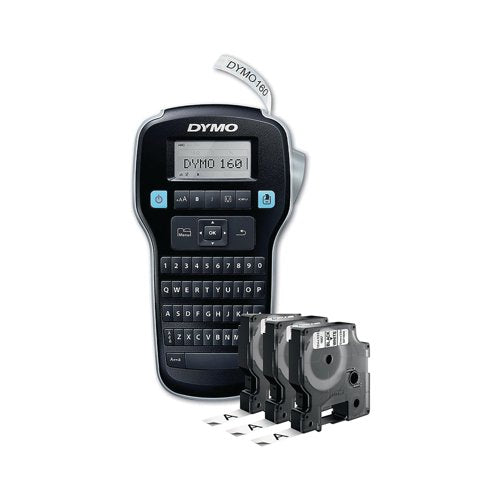 Dymo LabelManager 160 Label Maker Starter Kit with 3 Rolls D1 Label Tape 2181011