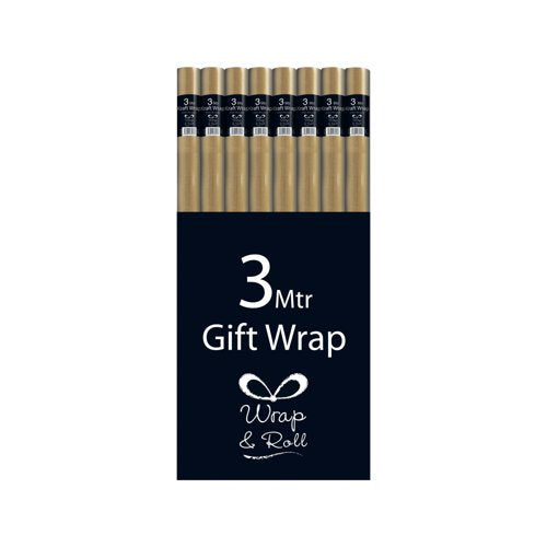 Eurowrap Plain Kraft Wrap 60gsm 700mm x 3m 32508-GWC