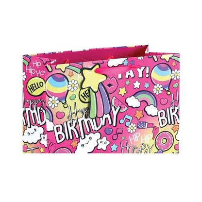 Girly Text Gift Bag Large Pink Pack of 12 36896-2C