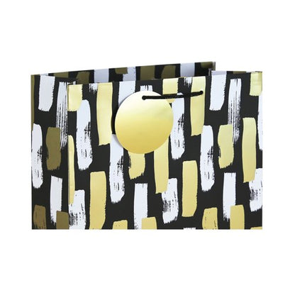 Mono Paint Strokes Gift Bag Medium Black Pack of 12 37013-3C